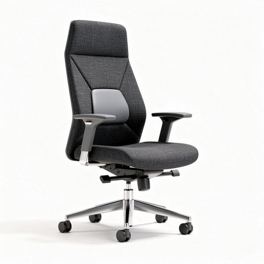 Chaise de bureau ergonomique en tissu gris avec accoudoirs réglables 60 x 60 x 120cm