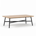 Table basse en bois de chêne et métal noir dimensions 120 x 60 x 45cm