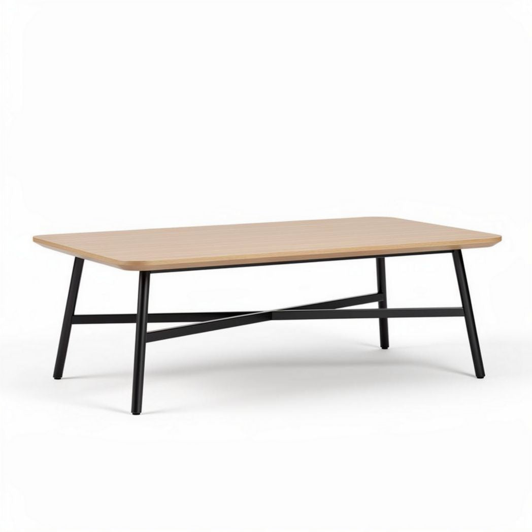 Table basse en bois de chêne et métal noir dimensions 120 x 60 x 45cm