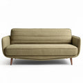 Canapé en tissu vert olive dimensions 180 x 90 x 75cm avec pieds en bois