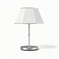 Lampe de table blanche en métal chromé avec abat-jour en tissu 25 x 25 x 40cm