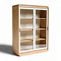 Vitrine en bois de hêtre avec portes en verre dimensions 80 x 40 x 120cm