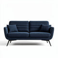 Canapé en tissu bleu foncé avec coussins dimensions 195 x 85 x 80cm